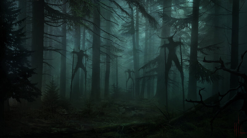 Forest with Scarecrows