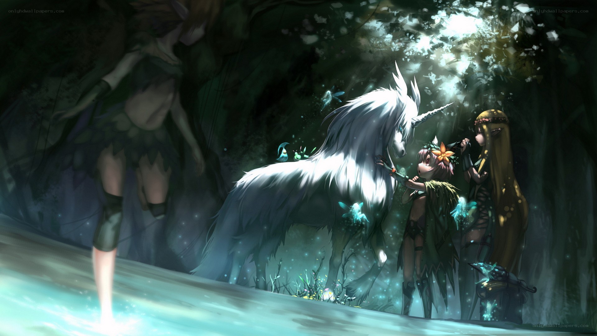 forest with unicorns and fairies