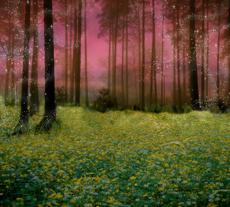 Forest with Wildflowers — Green
