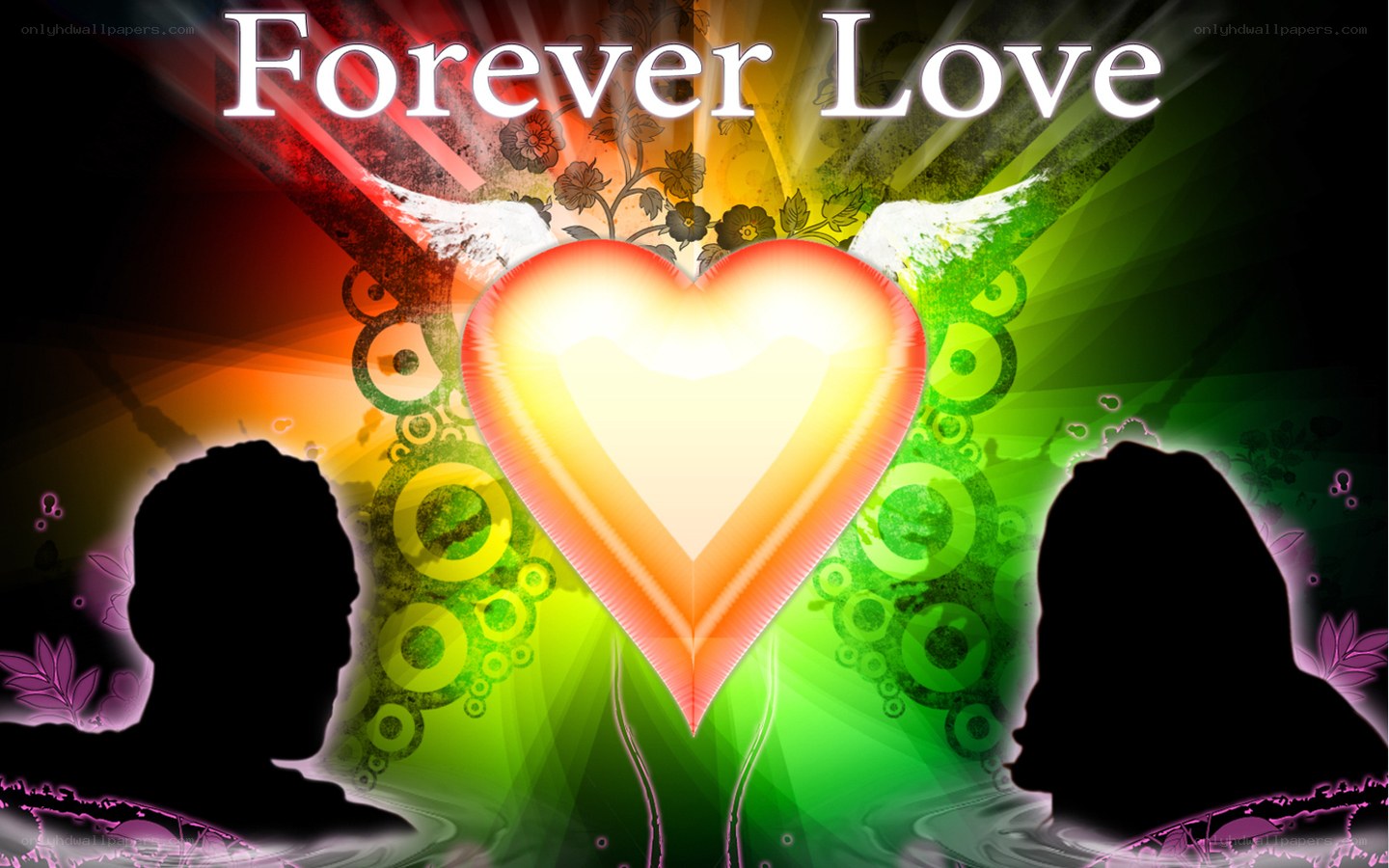 Forever Love Heart Silhouettes