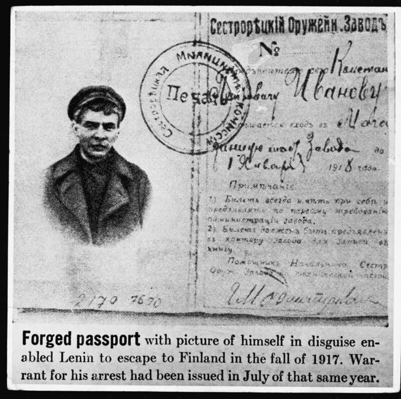 Forged passport of Lenin
