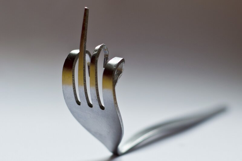 Fork shaped like a hand