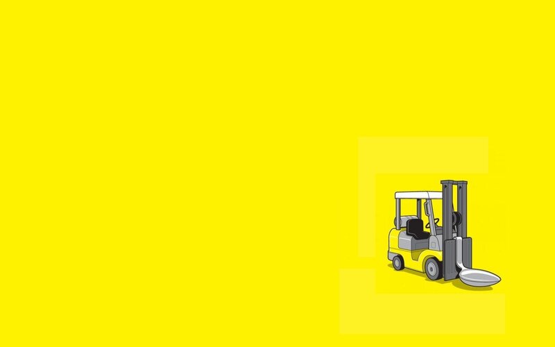 forklift with spoon