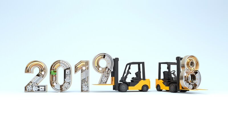 Forklifts Moving Numbers