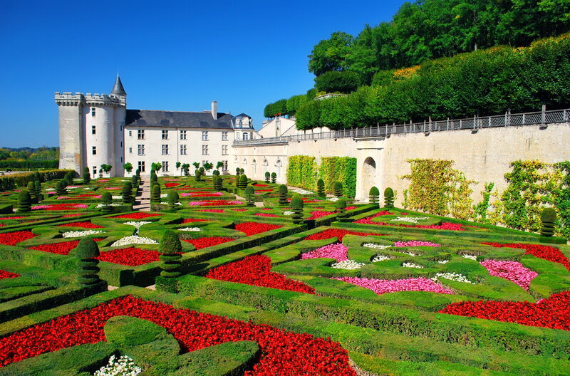 Formal Garden with Castle — Green, Serene, Afternoon