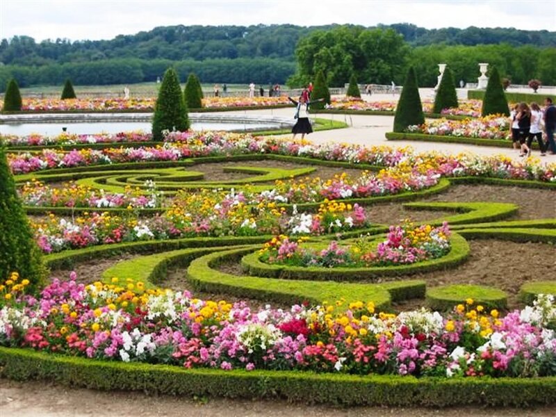 Formal Garden with Flowers