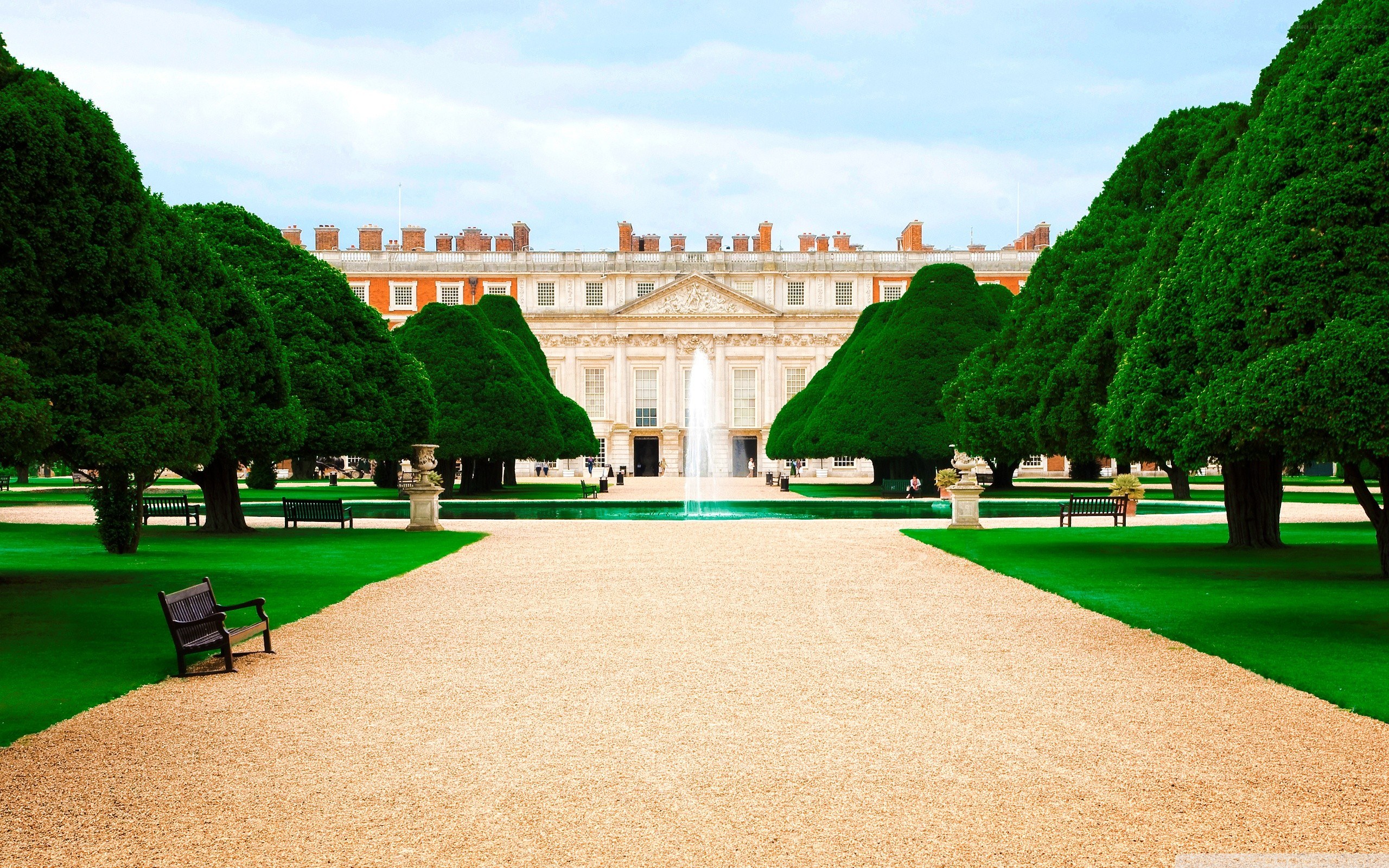 formal garden with palace