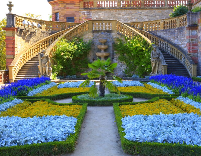 Formal Garden with Staircase