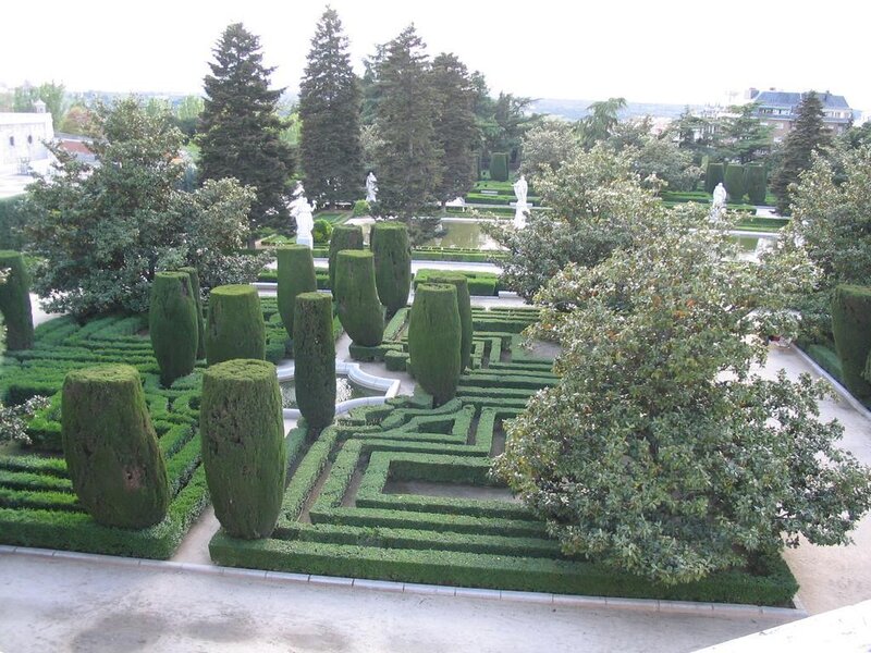 formal garden with topiary