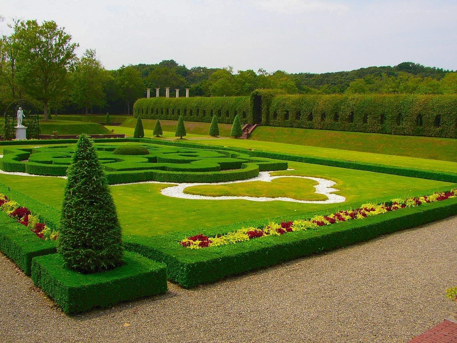 formal garden with topiary