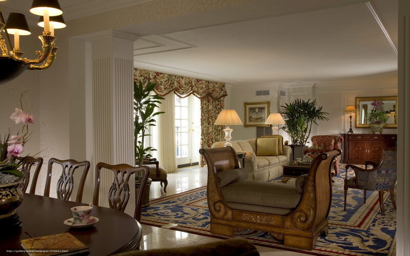 Formal Living Room Interior — Blue