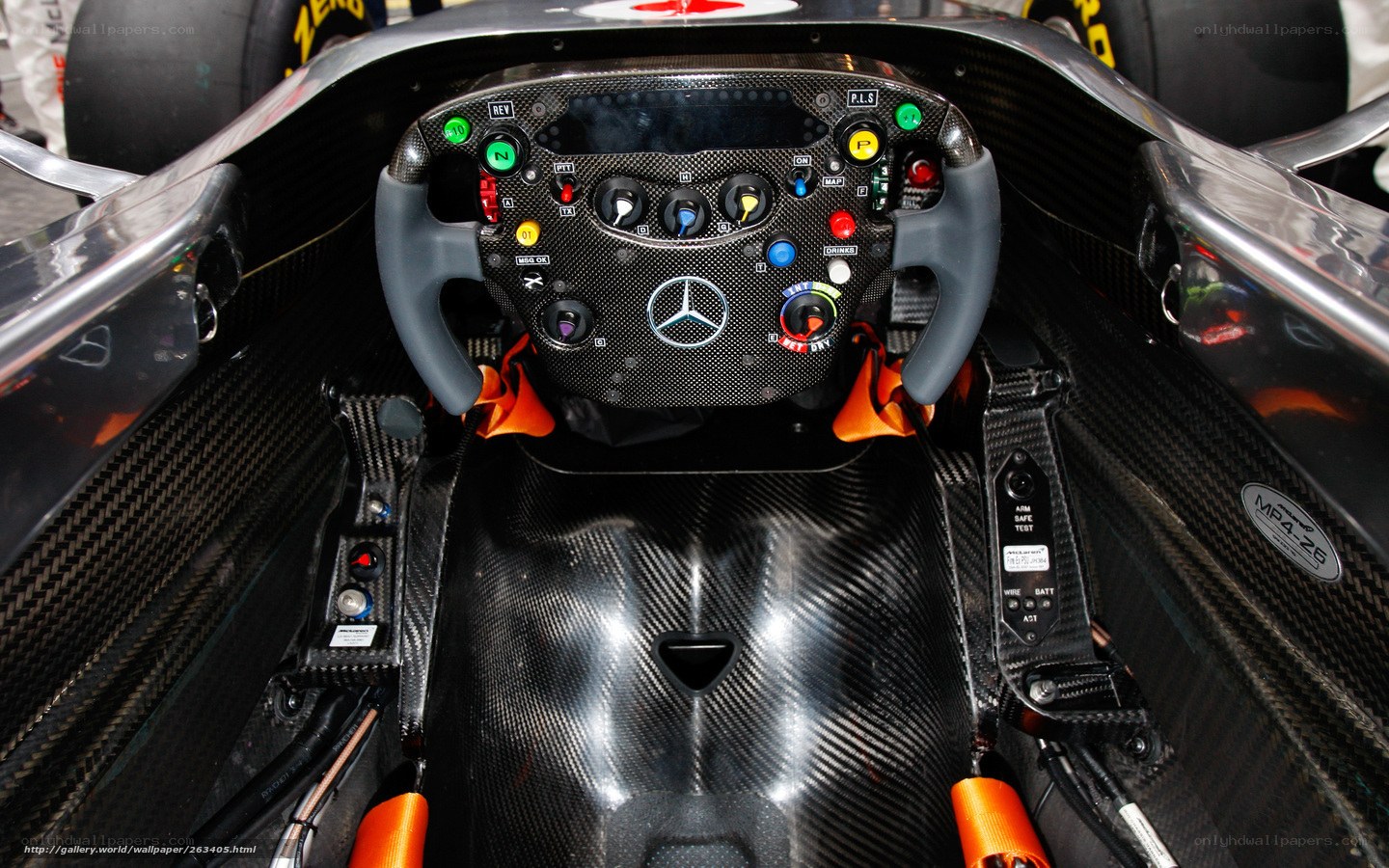 Formula 1 car cockpit interior