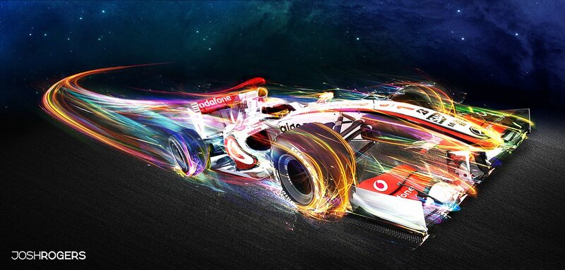 Formula 1 car in motion