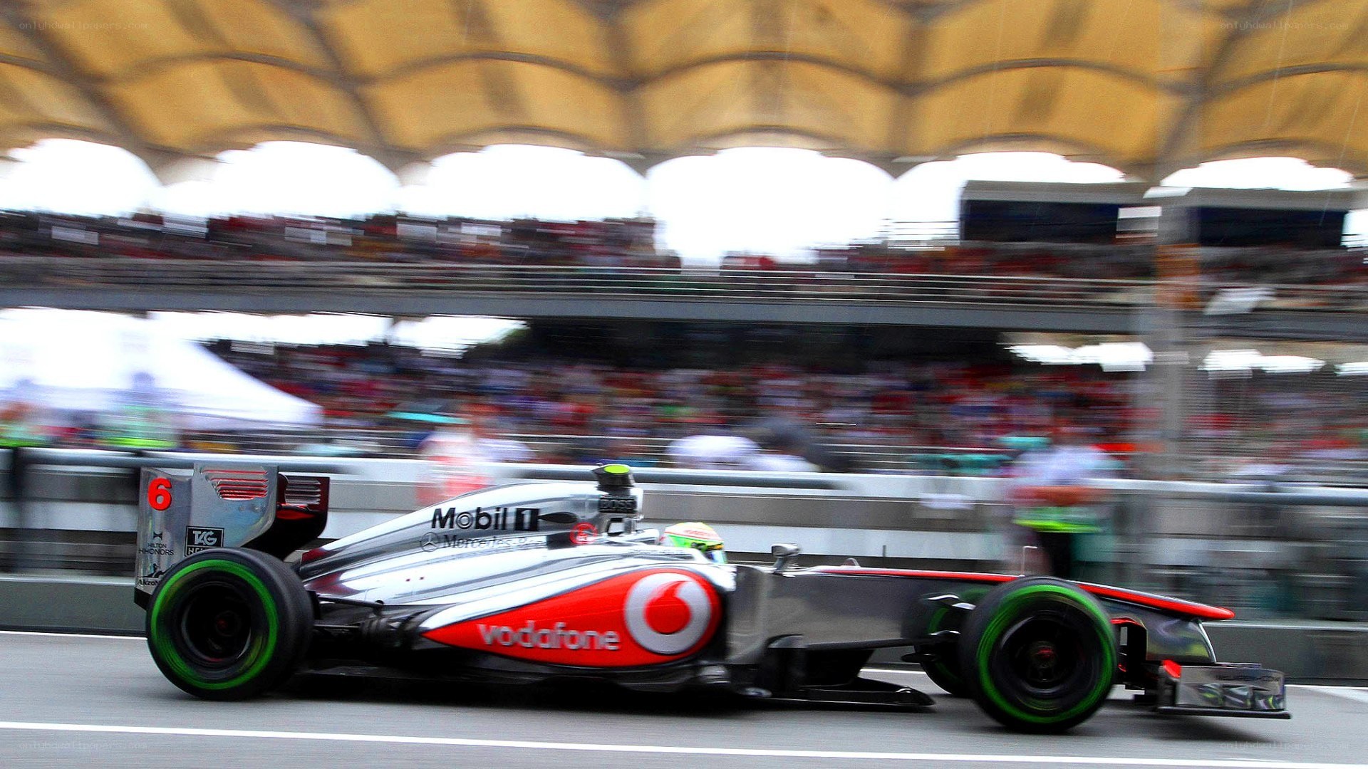 Formula 1 car in motion