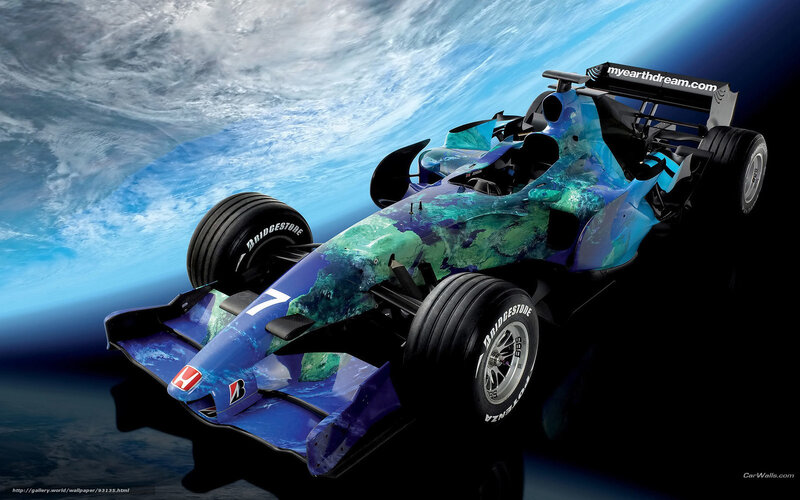 Formula 1 car in space