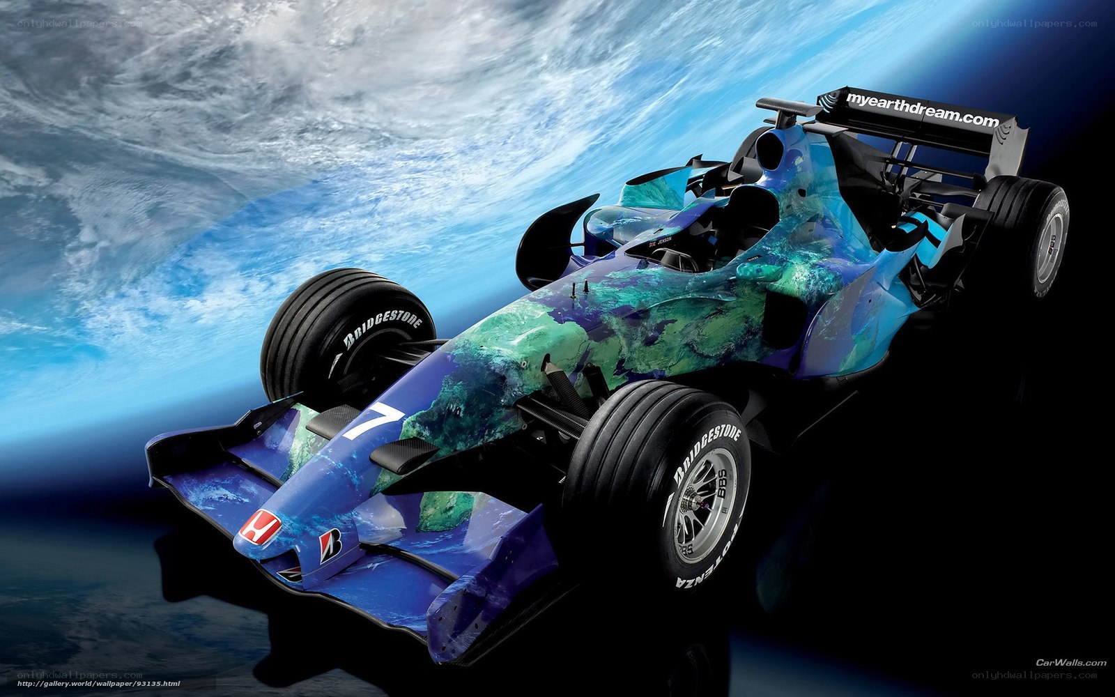 Formula 1 car in space