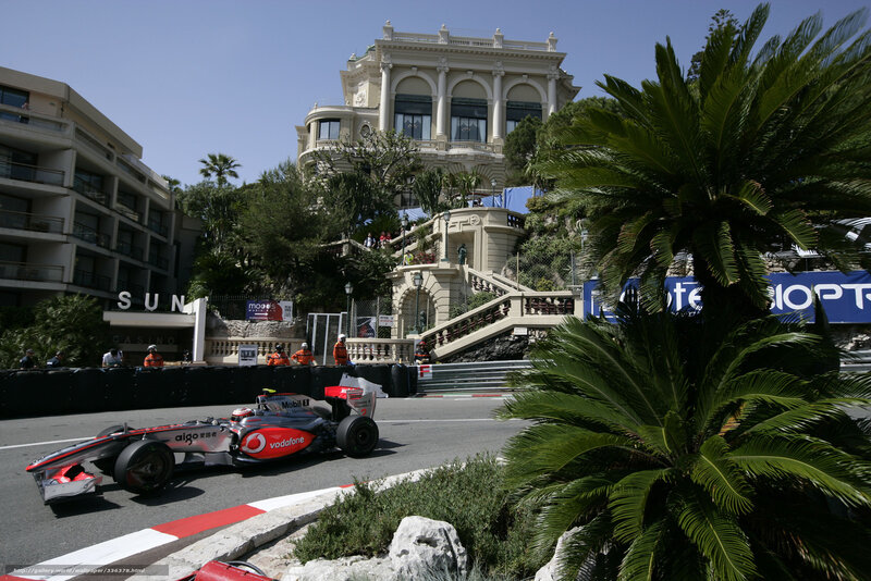 Formula 1 car on a city street