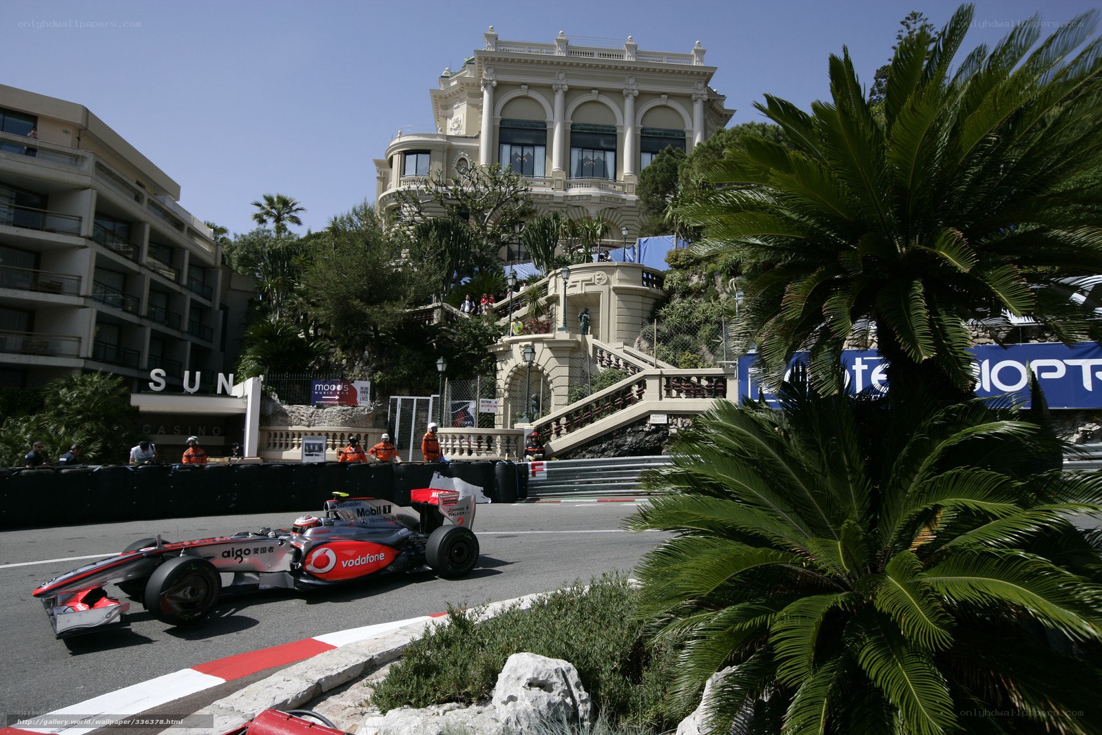 Formula 1 car on a city street