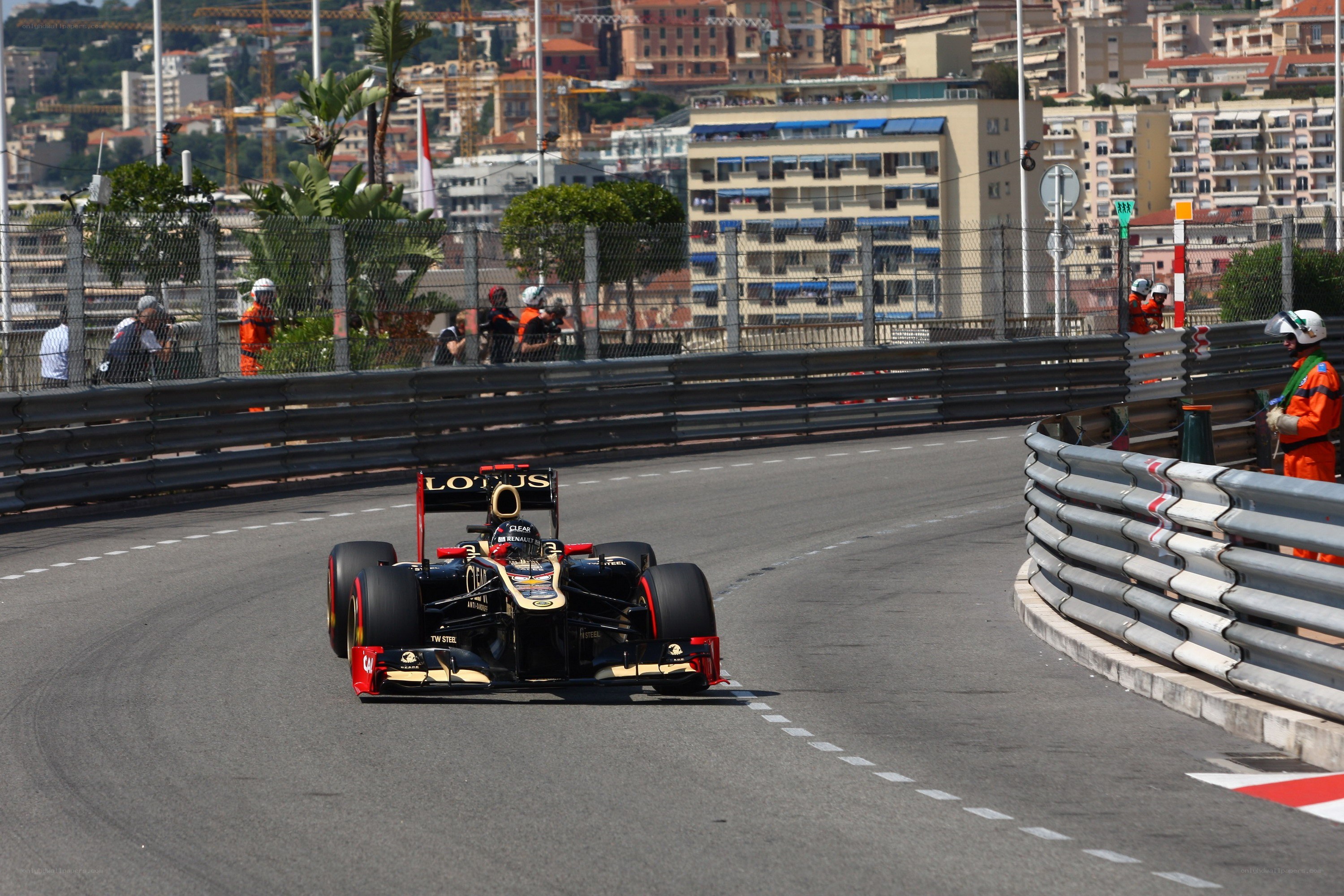 Formula 1 car on a city track