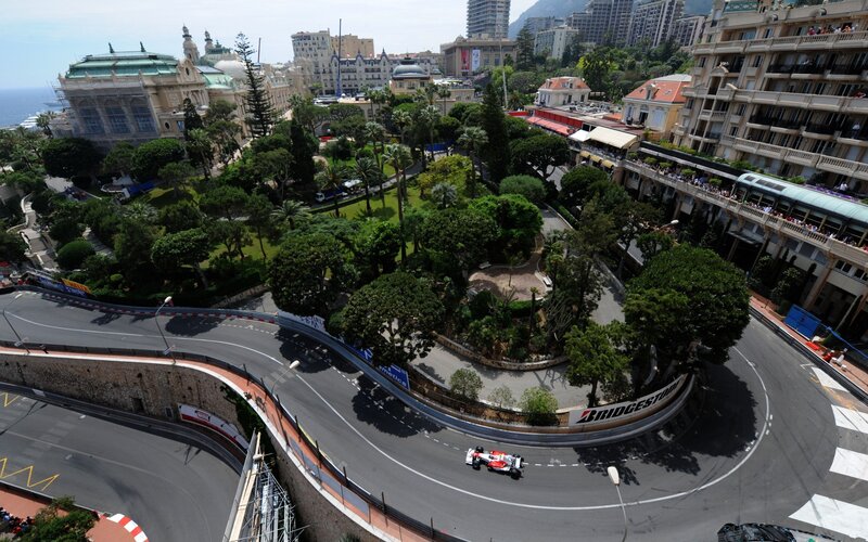 Formula 1 car on Monaco circuit
