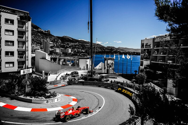 Formula 1 car on Monaco track