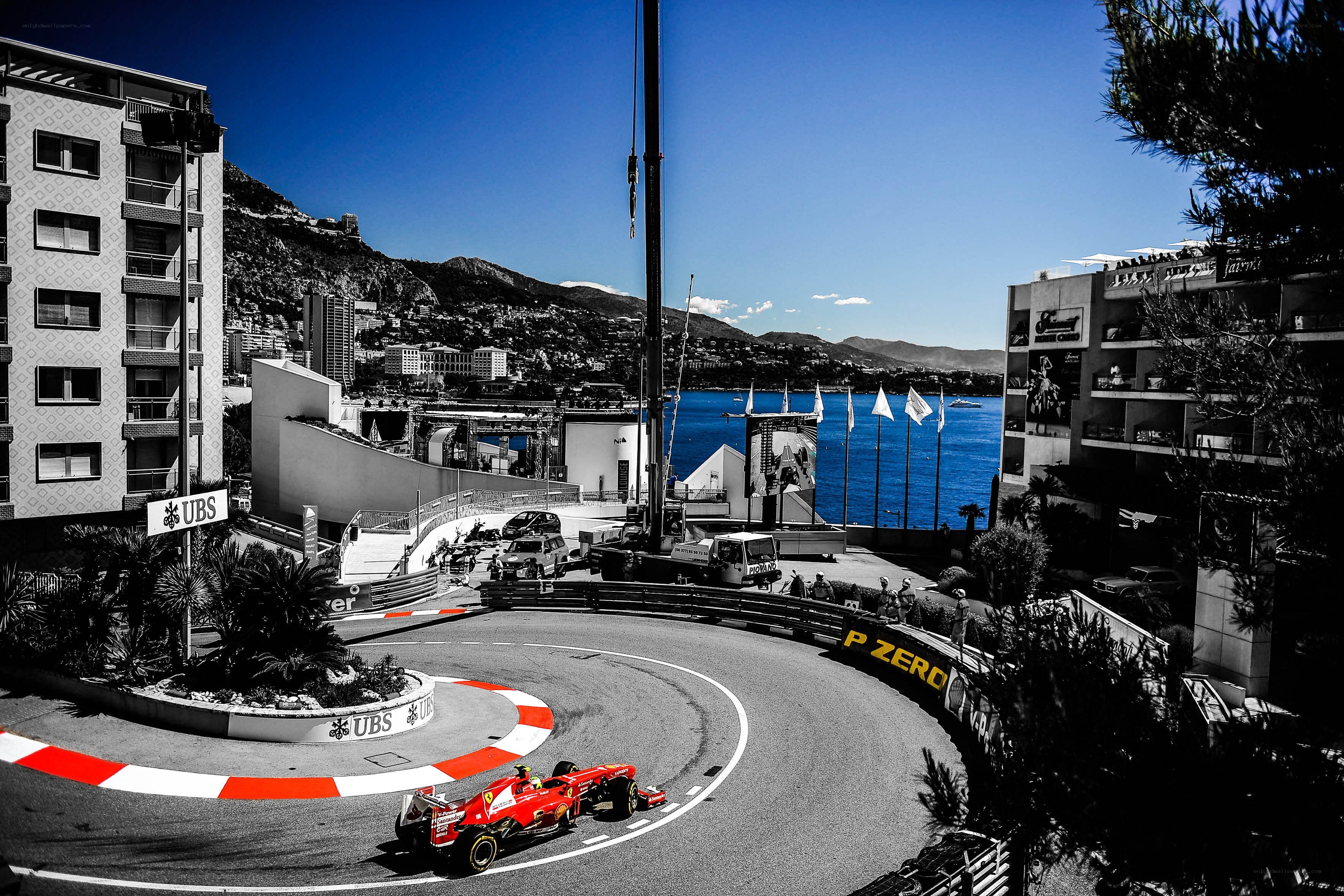 Formula 1 car on Monaco track