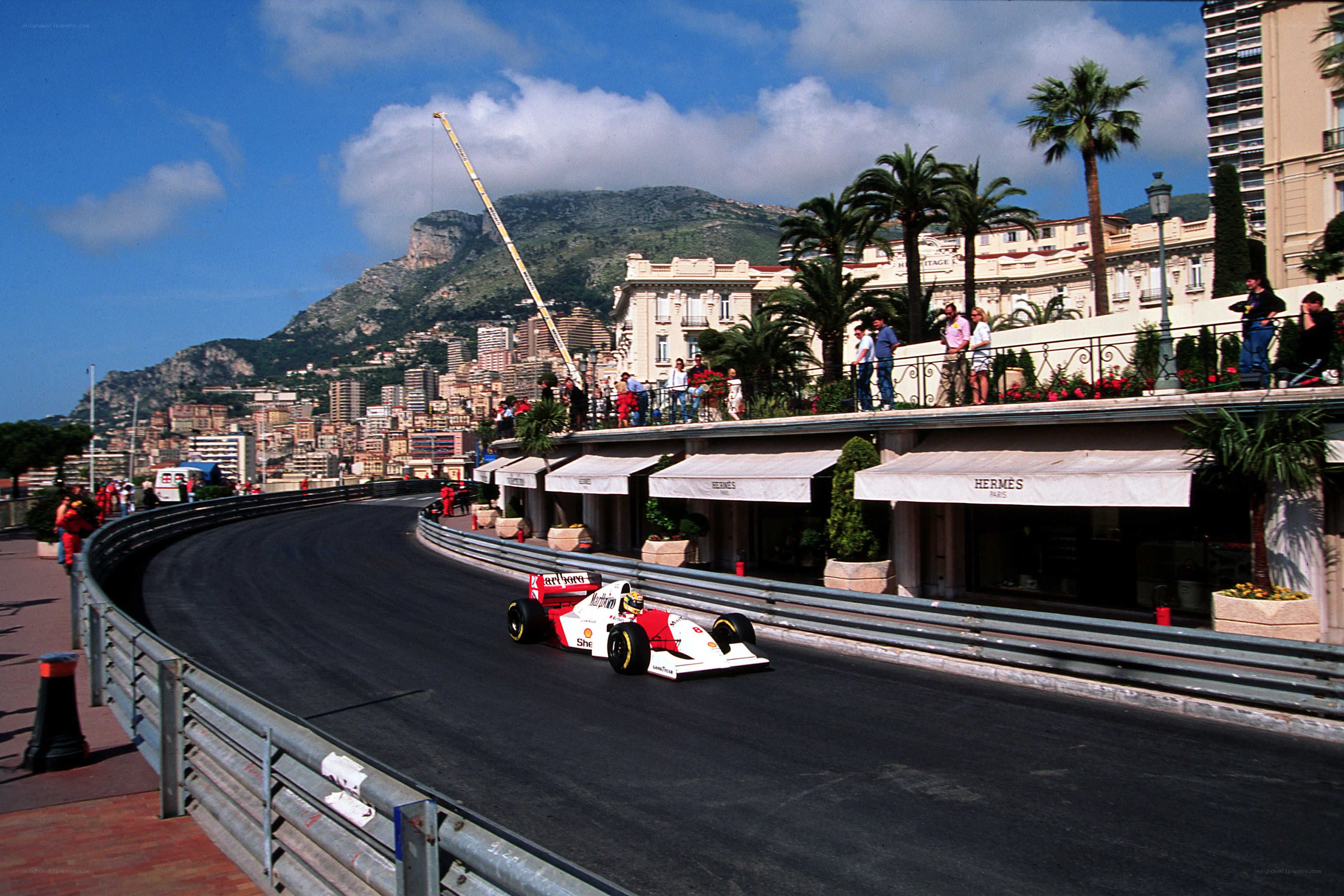 Formula 1 car on Monaco track