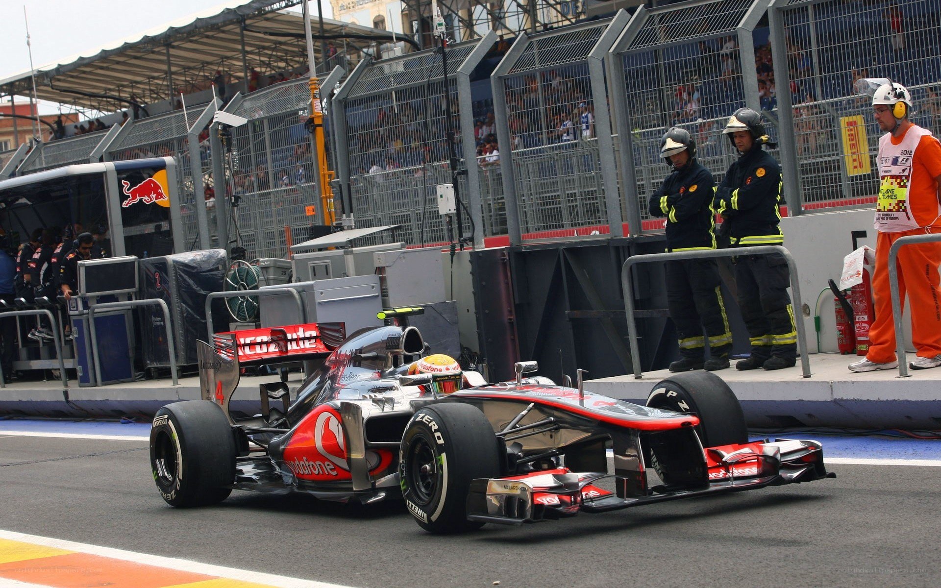 Formula 1 car on track