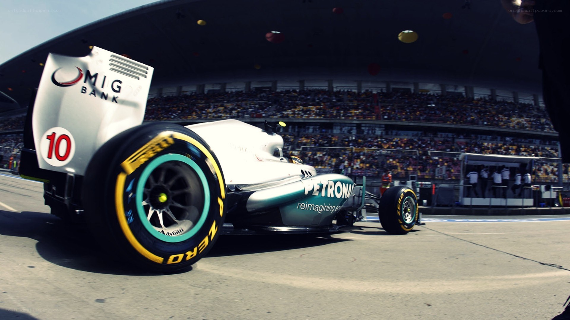Formula 1 car on track