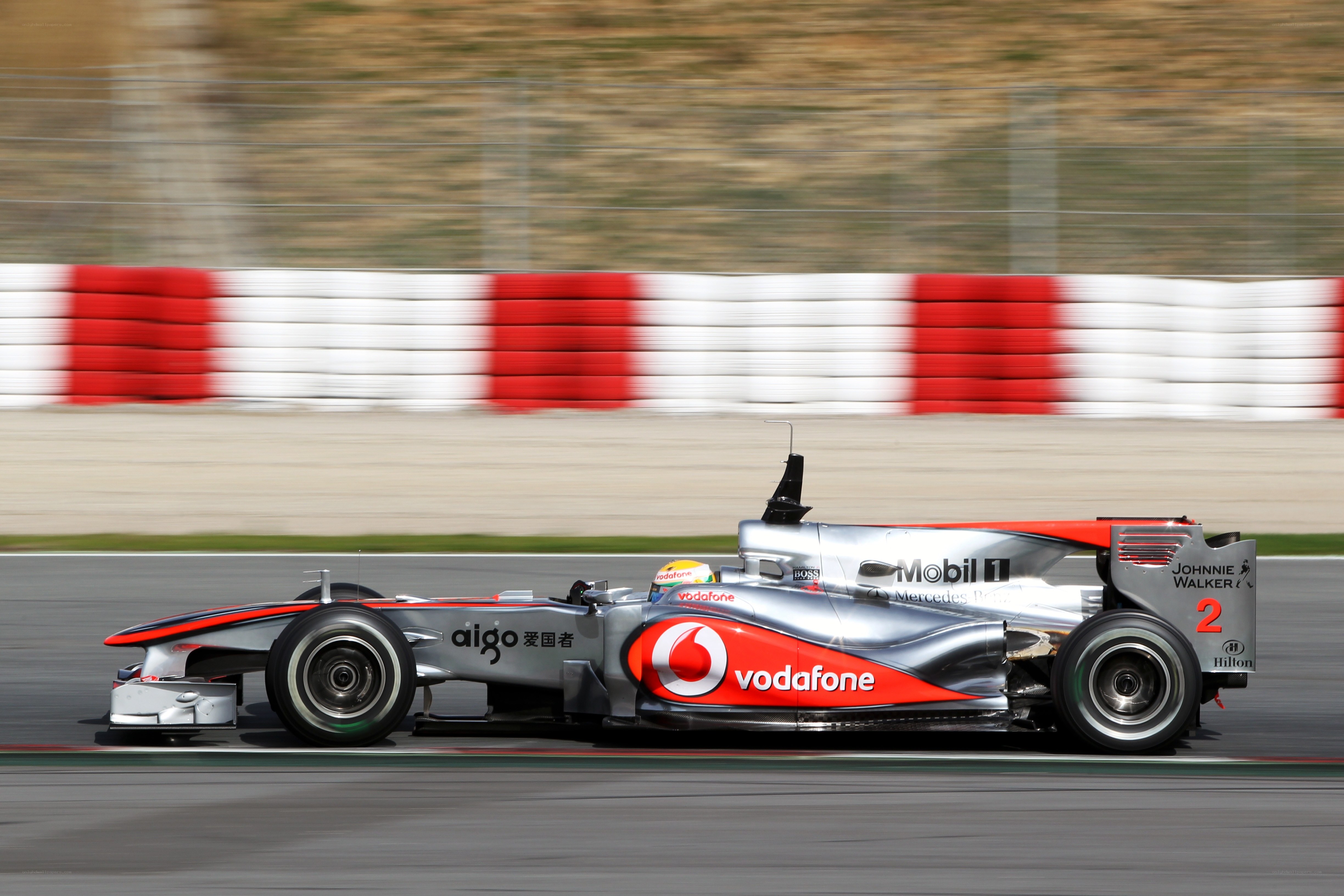 Formula 1 car racing on track