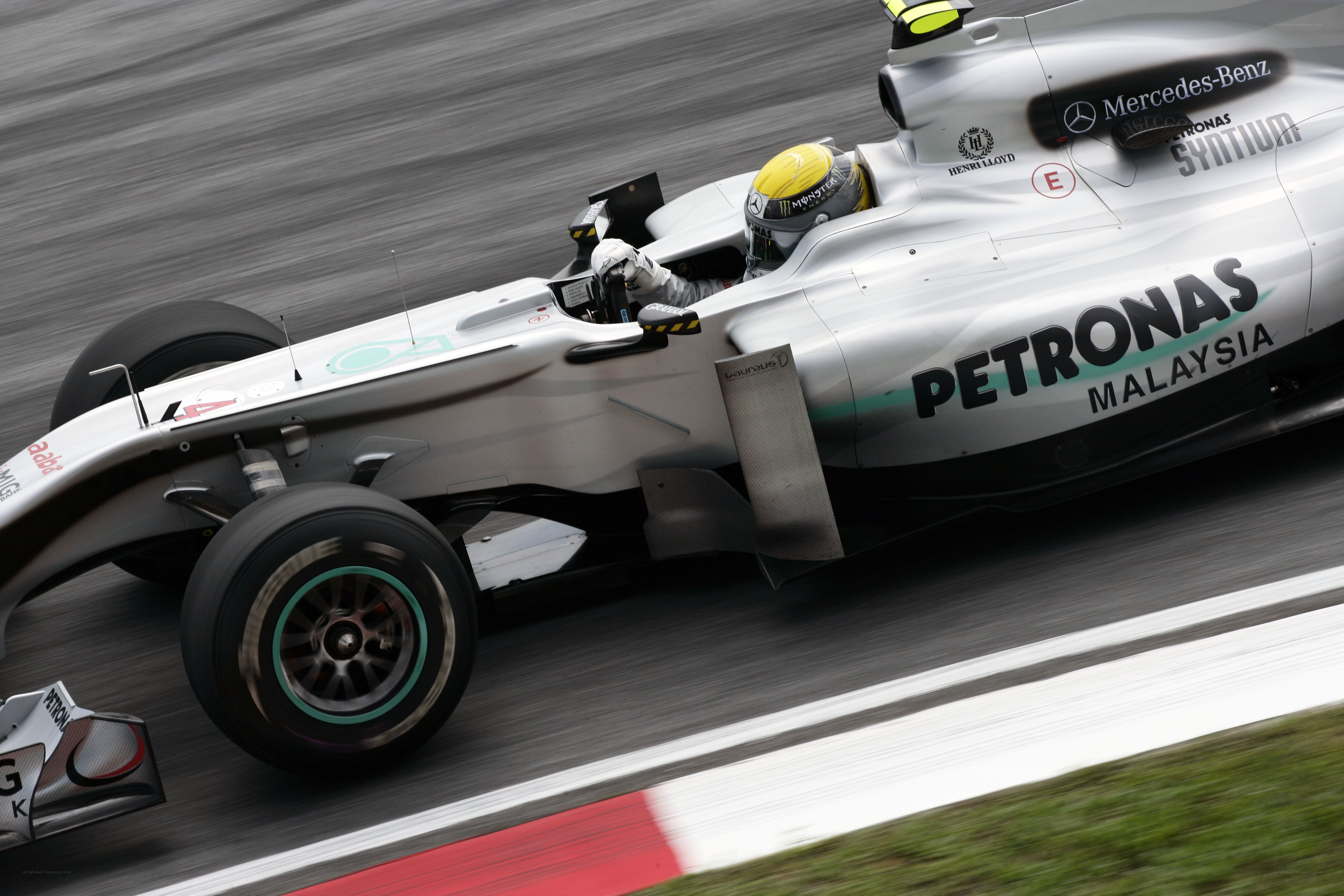Formula 1 car racing on track