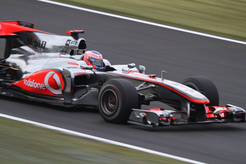 Formula 1 car racing on track