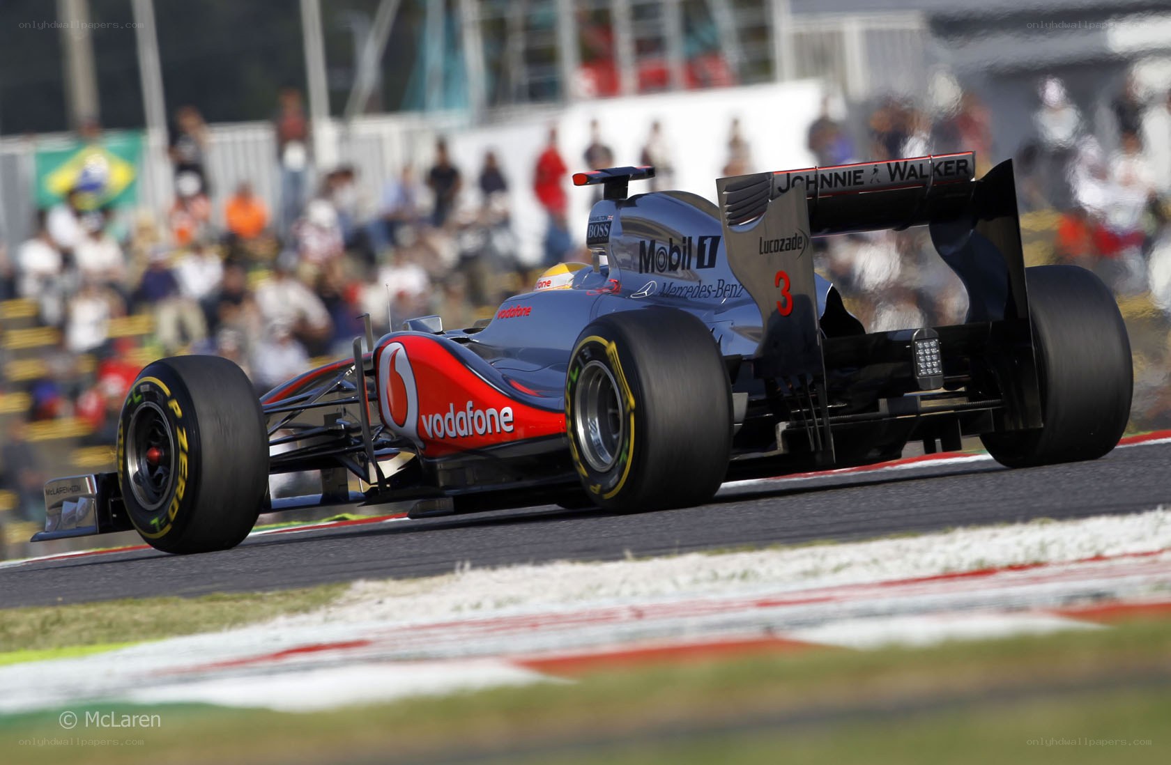 Formula 1 car racing on track