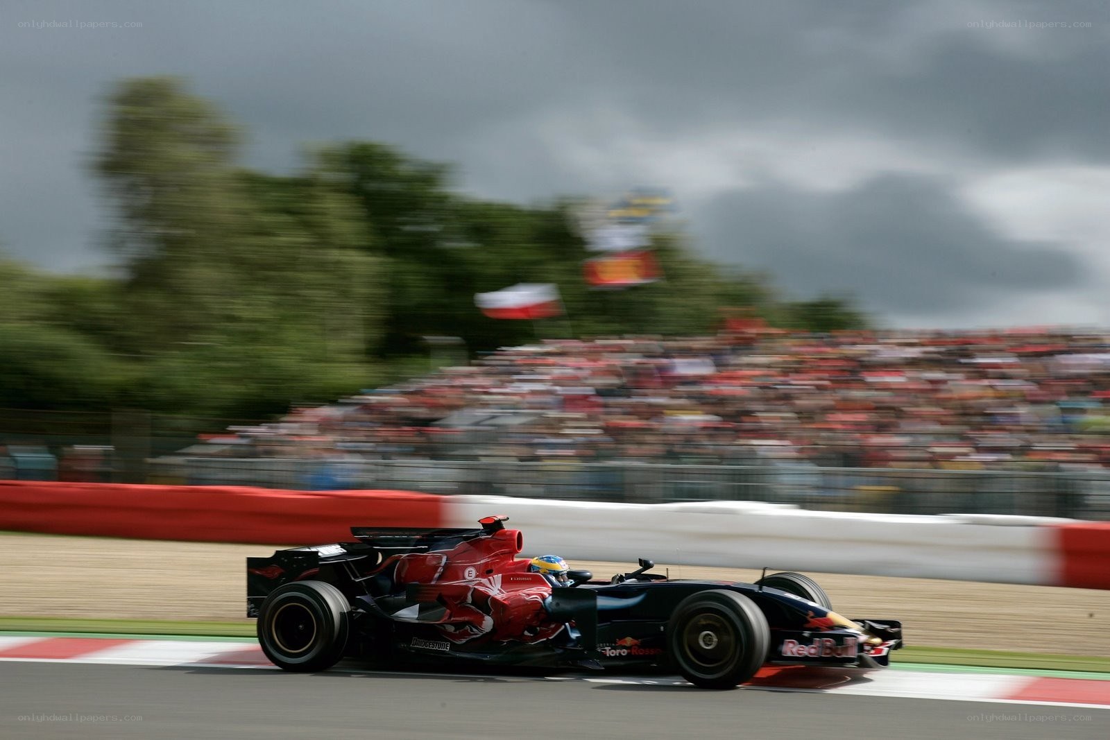 Formula 1 car racing on track