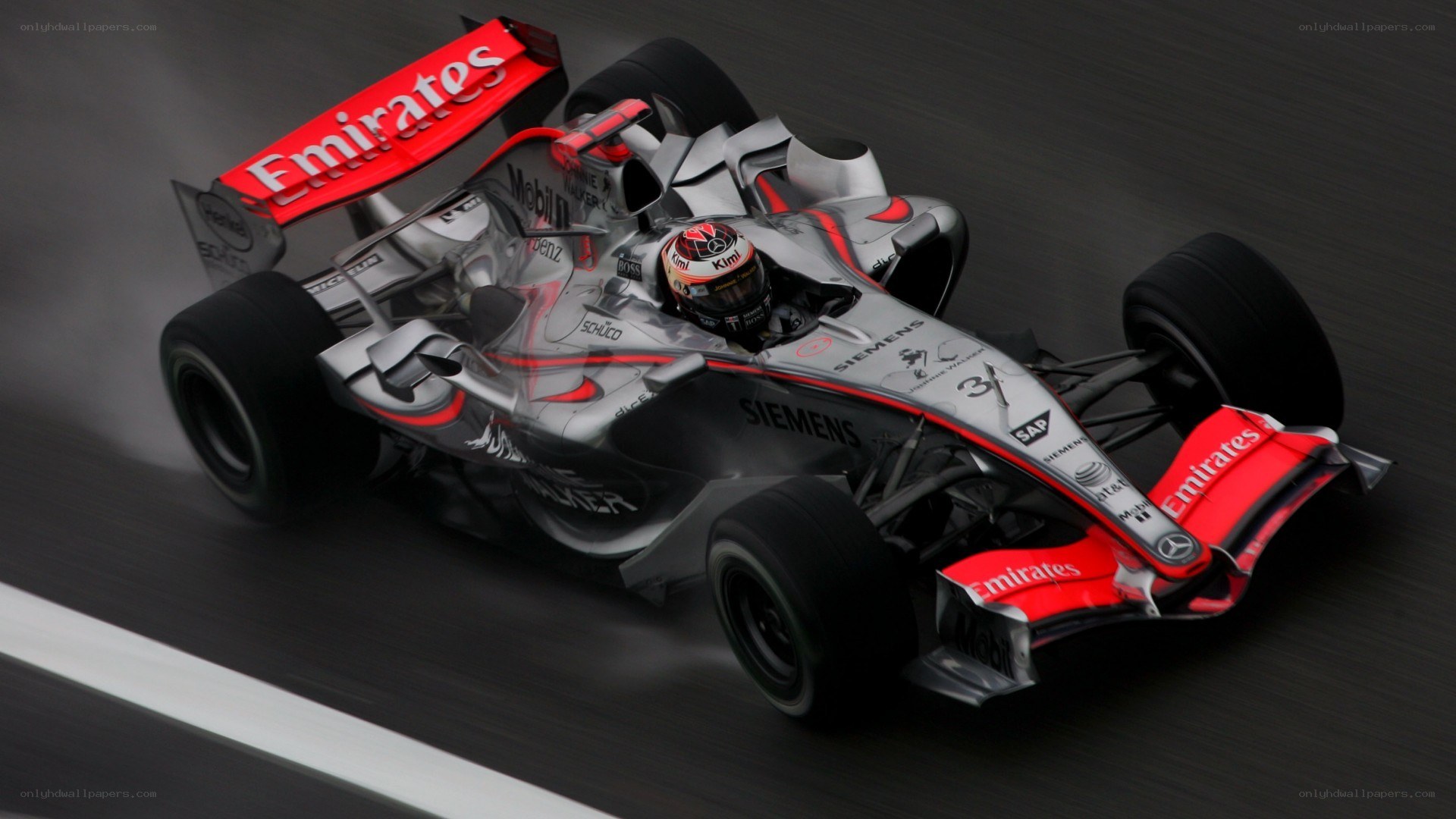 Formula 1 car racing on track