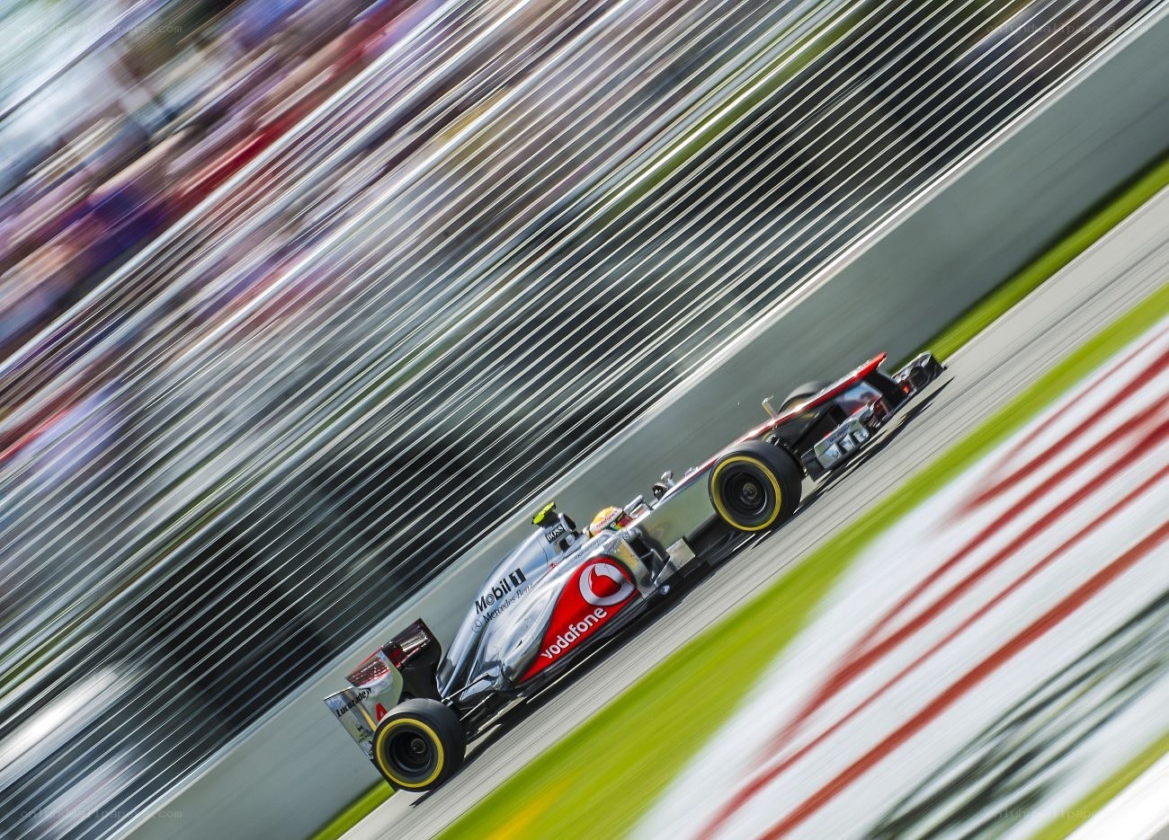Formula 1 car racing on track
