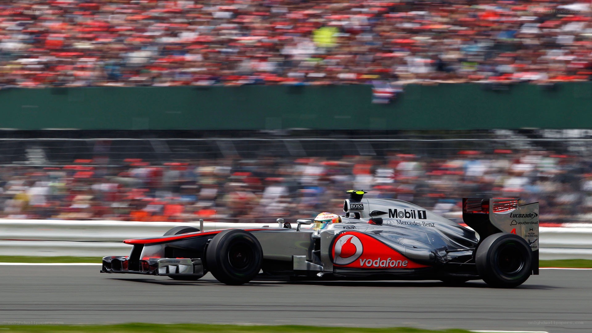 Formula 1 car racing on track