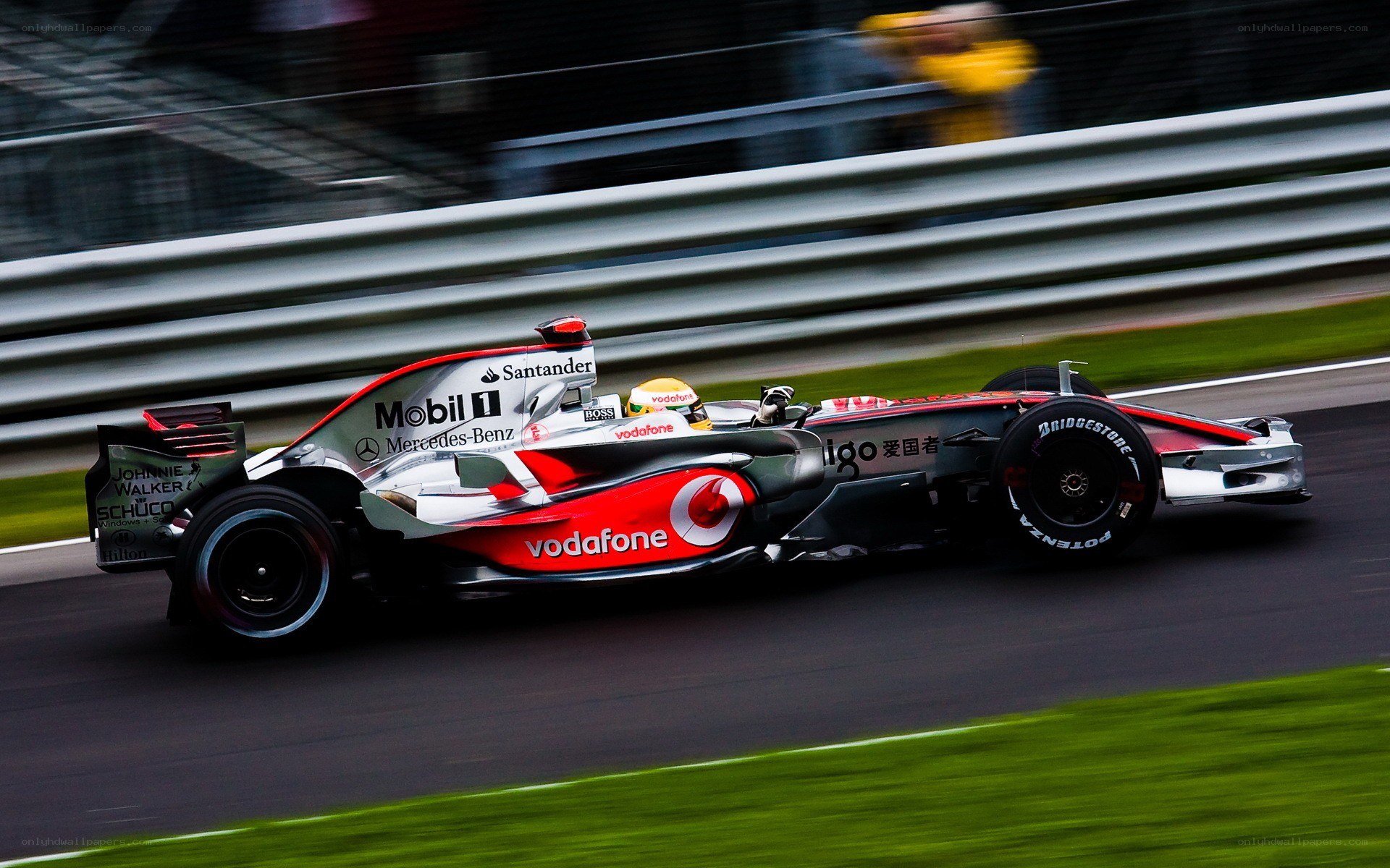 Formula 1 car racing on track