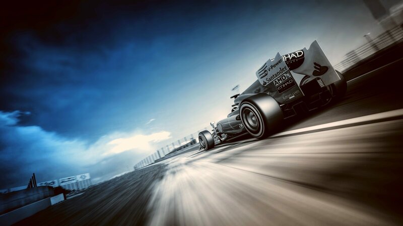 Formula 1 car racing on track