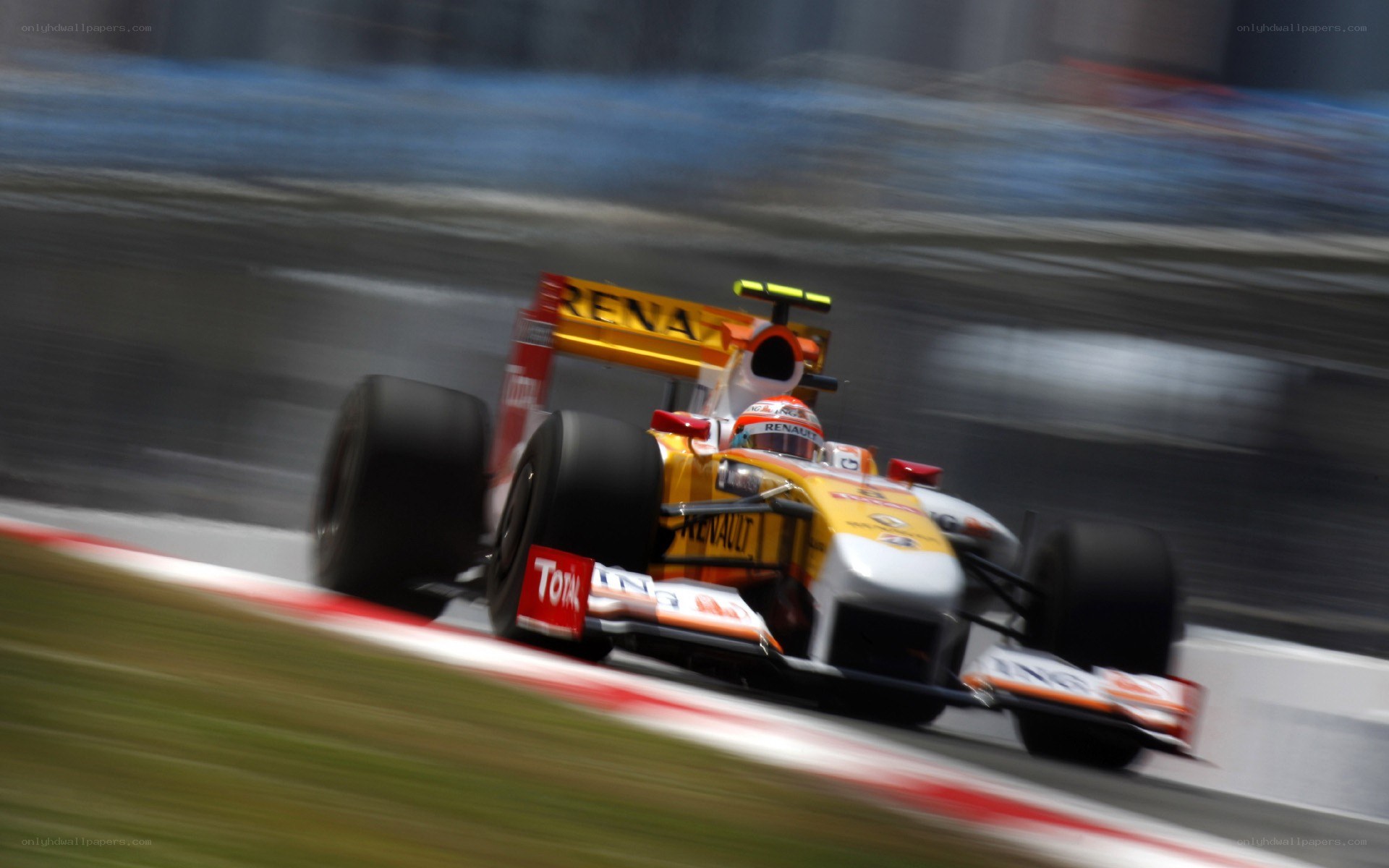 Formula 1 car racing on track