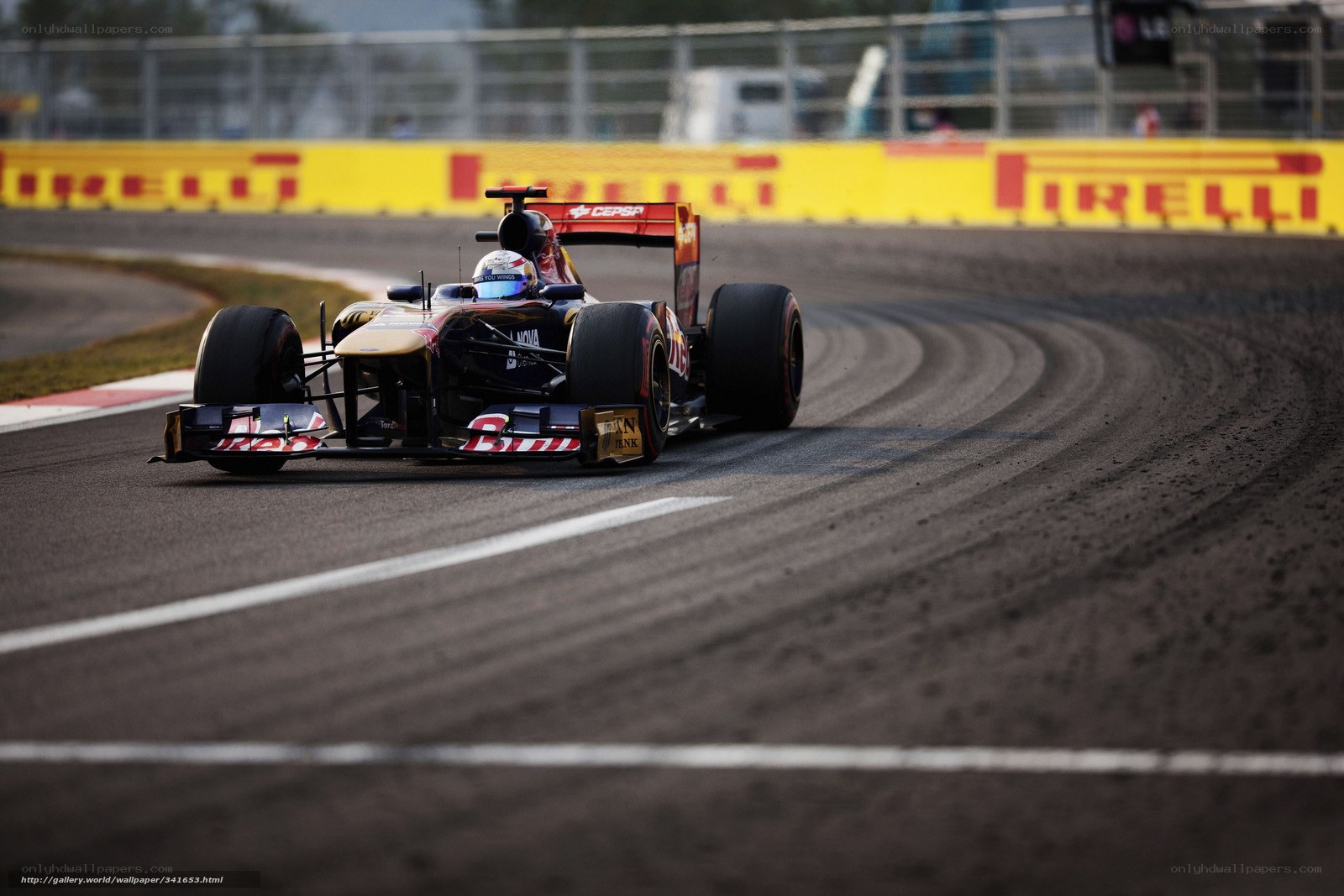 Formula 1 car racing on track