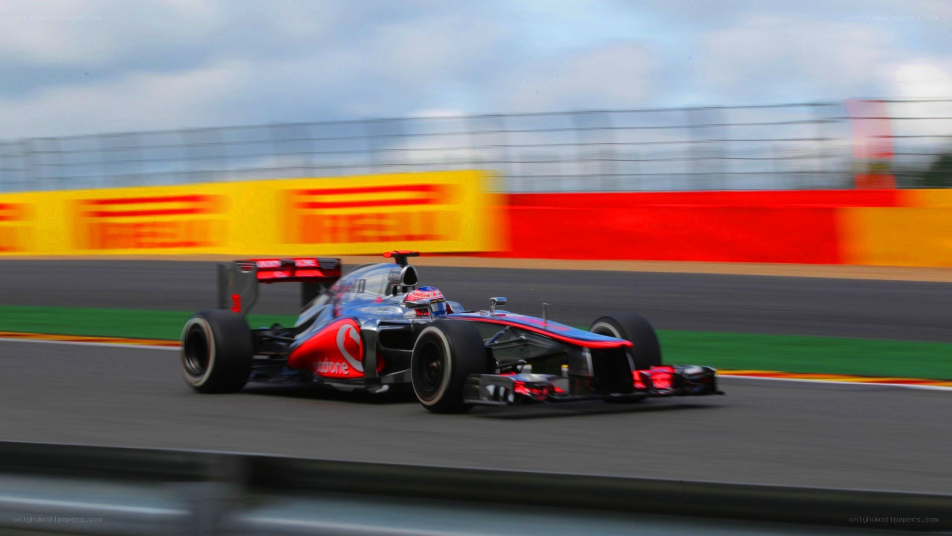 Formula 1 car racing on track