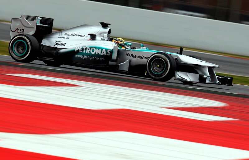 Formula 1 car racing on track