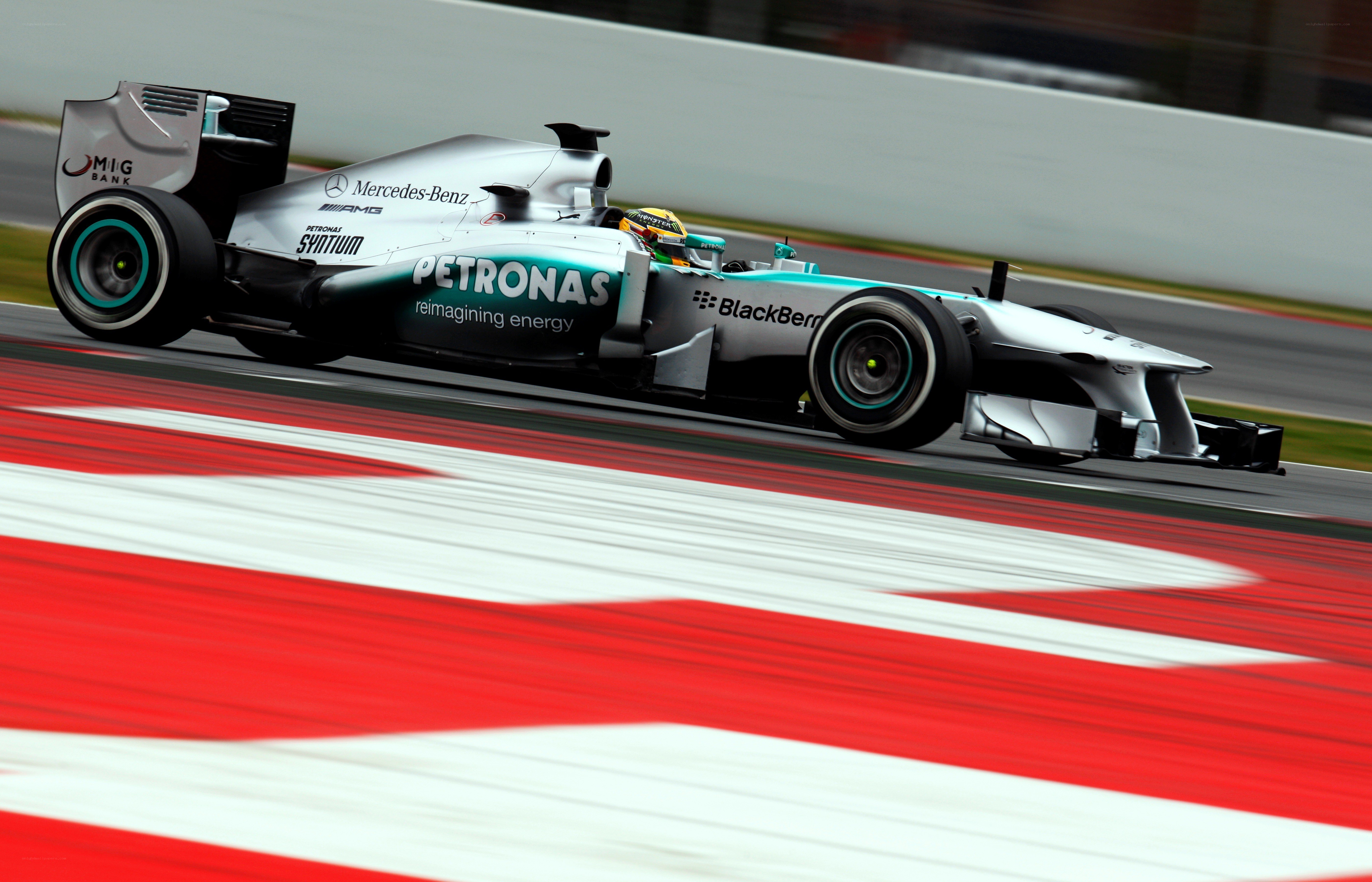 Formula 1 car racing on track