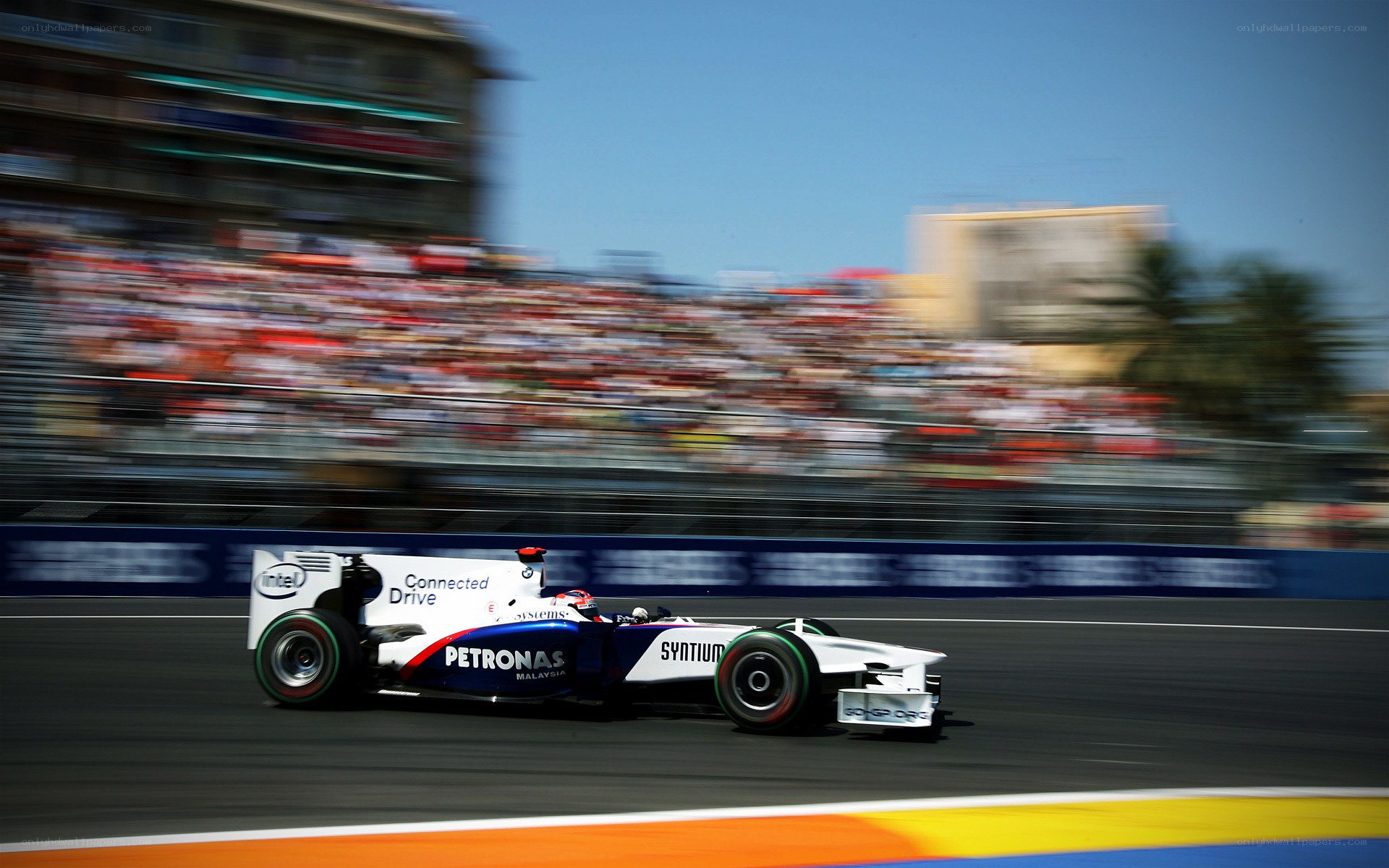 Formula 1 car racing on track