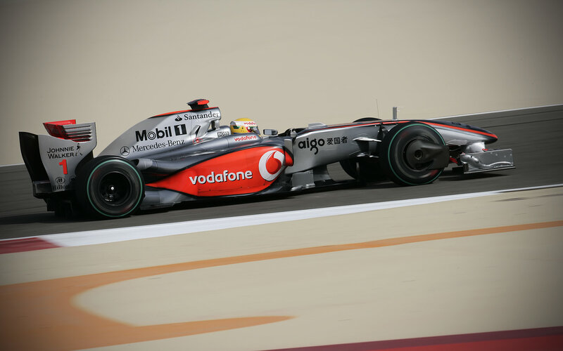Formula 1 car racing on track