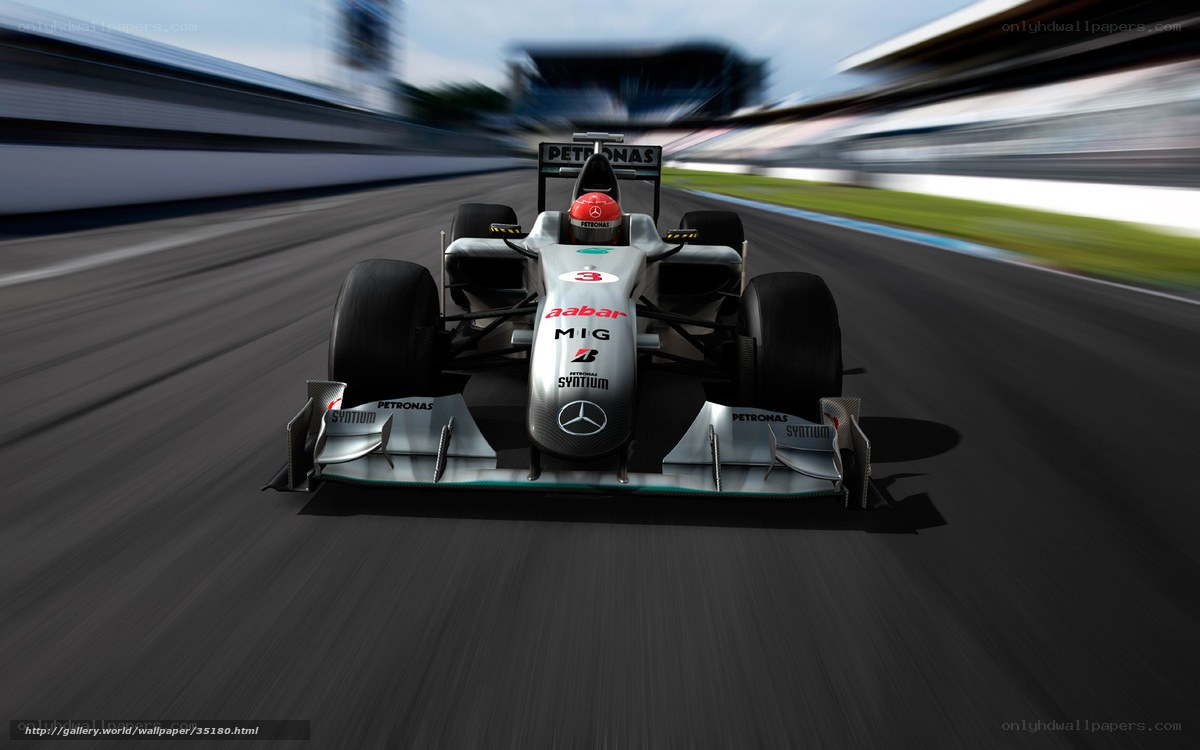 Formula 1 car racing on track