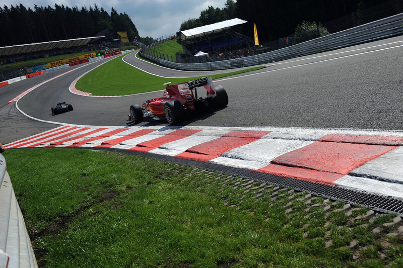 Formula 1 cars on a racetrack