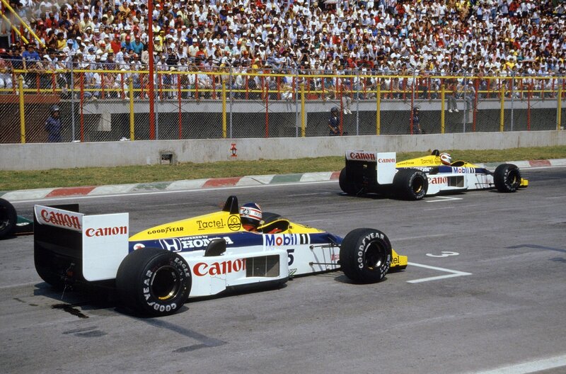 Formula 1 cars on track