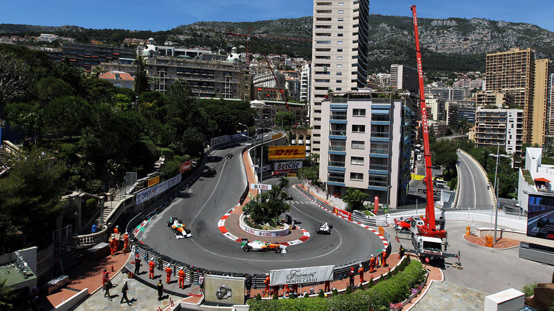 Formula 1 Cars on Track — Gray